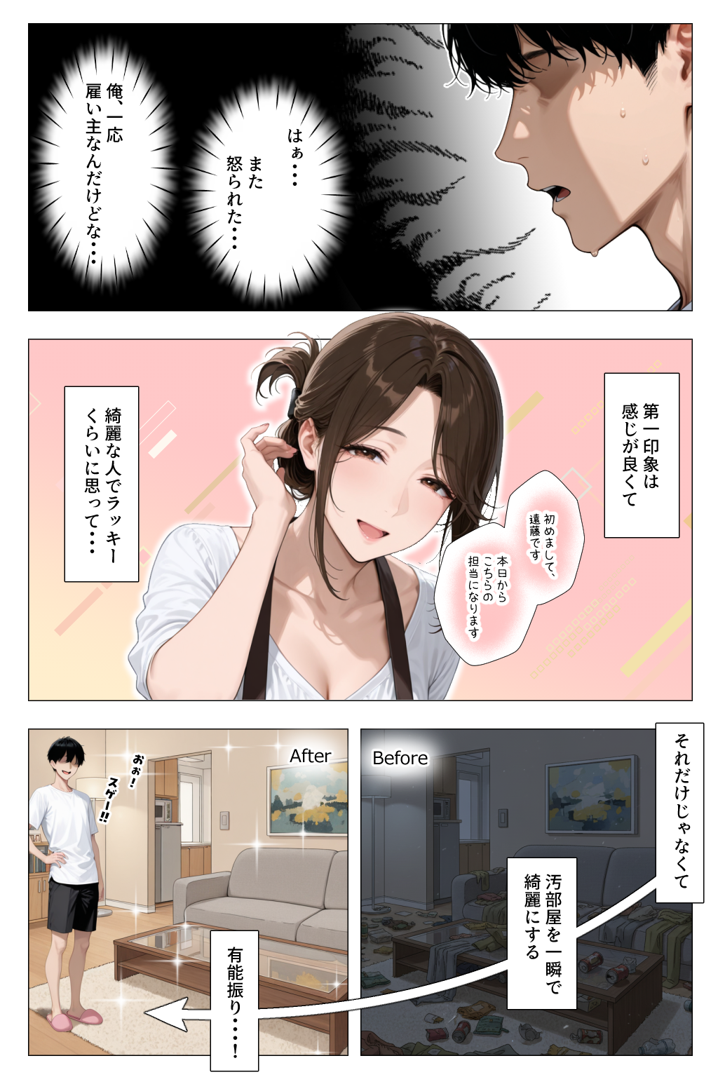怒ってばかりの綺麗め家政婦さんが実は俺のパンツでオナニーするケツ穴大好き欲求不満ドスケベオバサンだった件 体験版4