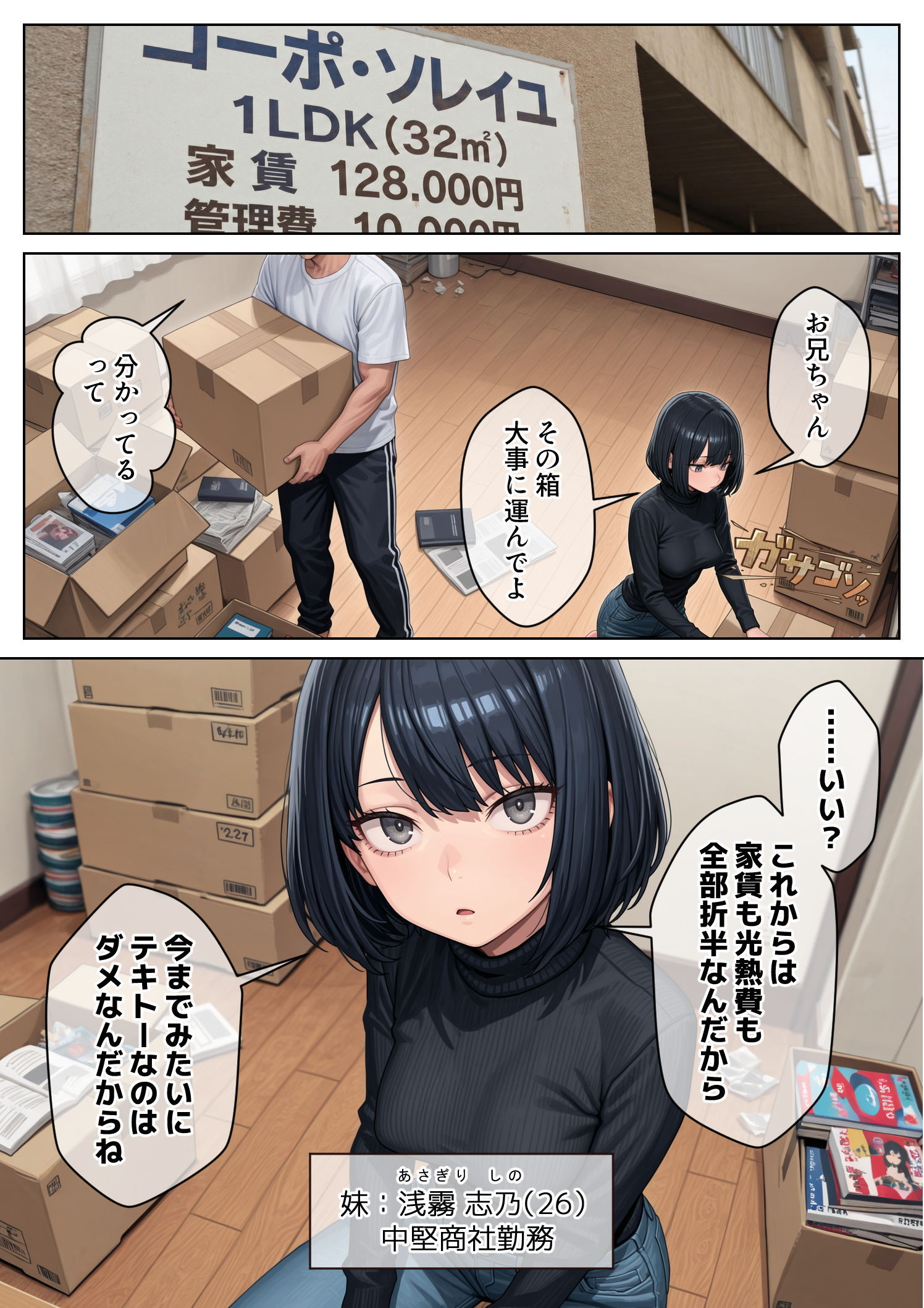 クール系妹(26)との同棲生活 〜家賃高騰につき、一線を超えるのは合理的な判断です。〜 体験版1